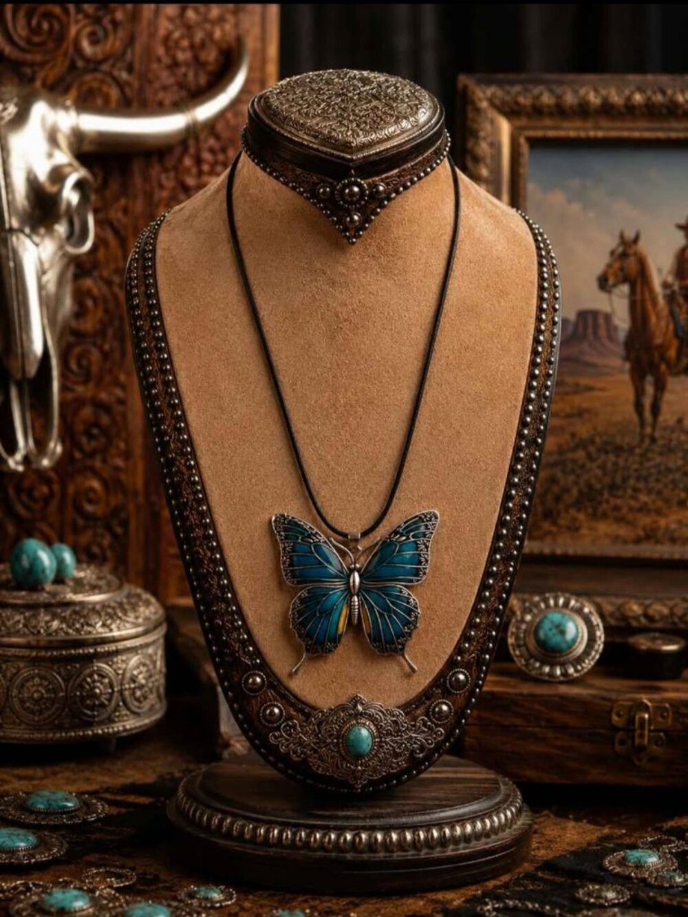 Emerald Green Butterfly Necklace